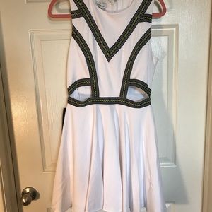 White Bebe Cut out Dress